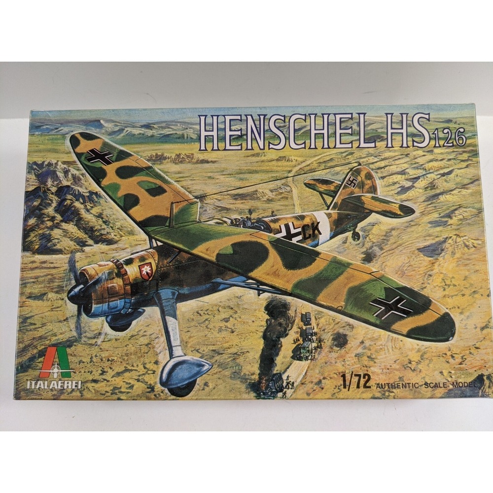 Vintage 1/72 Italaerei Henschel  HS-126 Model Kit - Open Box Sealed Inside